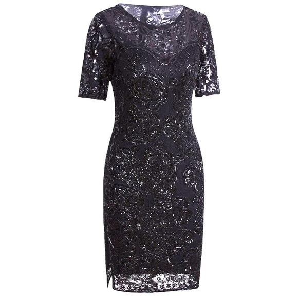 VIJIV Retro 1920's Gatsby Sequin Beaded Lace Cocktail Party Dress Sz Medium NWT - Picture 3 of 12